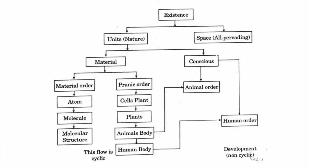 different categories of UNITs of nature in co-existence in space. Universal Human Values