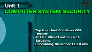 COMPUTER SYSTEM SECURITY unit -1 important questions with solution