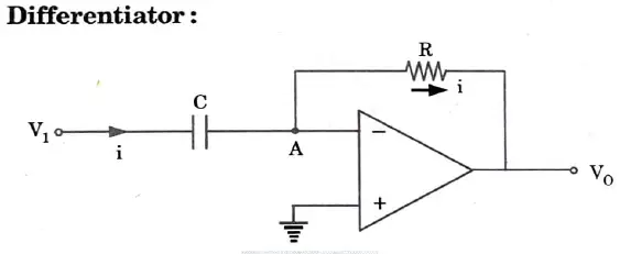 Sketch the circuit of op-amp as an integrator and differentiator
