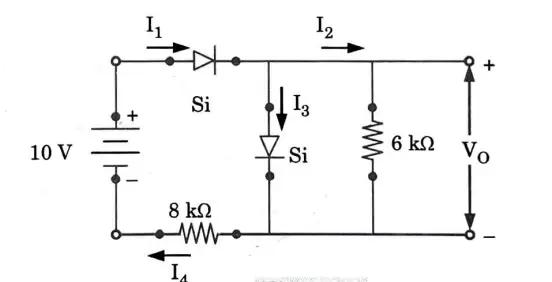 the circuit shown in Fig., determine I1 I2, I3, I4, VO
