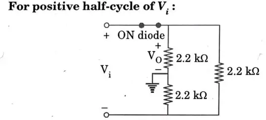 Sketch VO, VDC for the network of Fig., and determine the peak inverse voltage of each diode