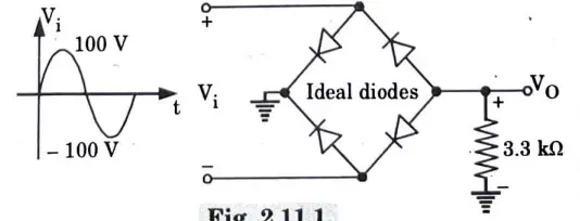 Determine VO and the required PIV rating of each diode for the configuration of Fig
