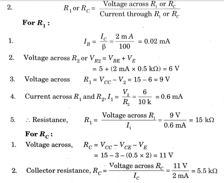 In the circuit shown in Fig. if lC = 2 mA and VCE= 3 V, calculate R1 and RC