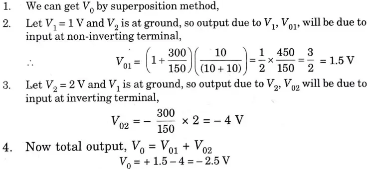 Determine the output voltage for the given circuit