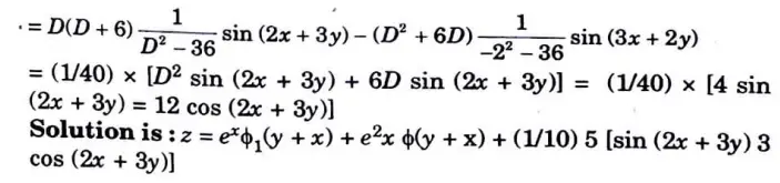 Solve the partial differential equation (D - D’ -1) (D - D’ - 2) = sin (2x + 3y)
