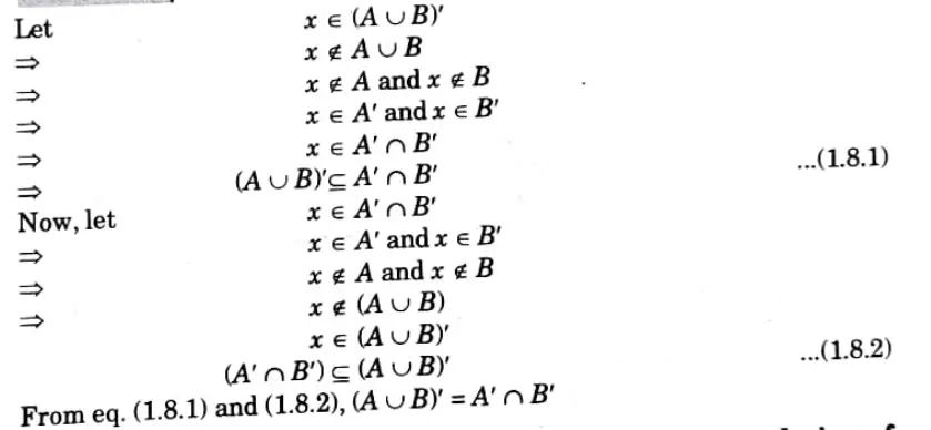 Prove for any two sets A and B that, (A ◡ B) = A'റB'. 
