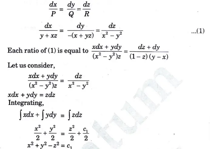 . Solve (y + zx) p - (x + yz) q = x2 - y2