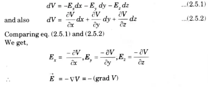 Prove that ->E = - grad V, where E is electric field intensity and V is electric potential