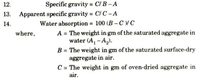  specific gravity test, crushing test and impact test