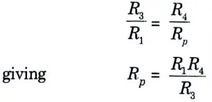 Derive the balancing equation for parallel resistance capacitance bridge with proper circuit diagram