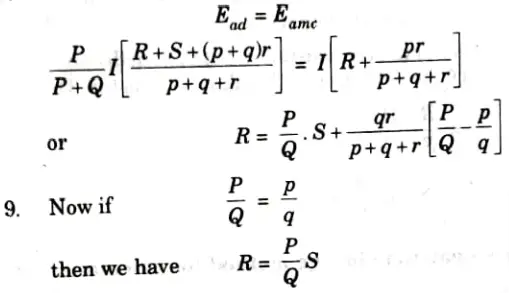 Derive the balance equation for Kelvin double bridge