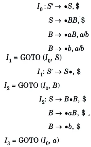 Construct the LALR parsing table for the given grammar