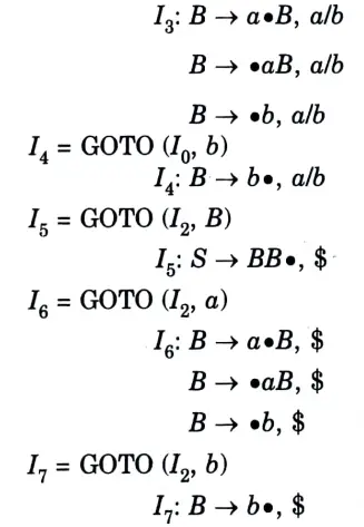 Construct the LALR parsing table for the given grammar