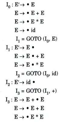 Construct the SLR parse table for the following Grammar