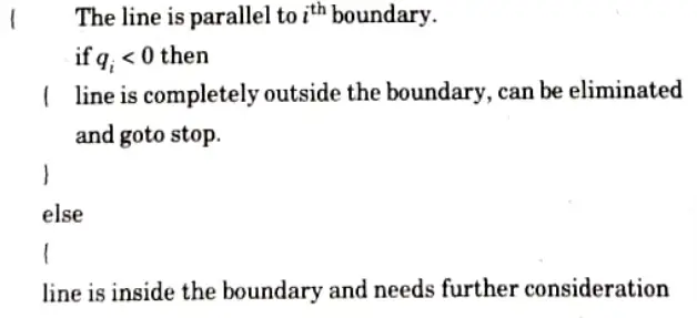  Give Liang-Barsky's line clipping algorithm