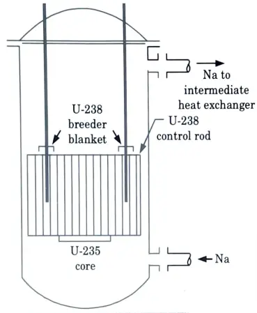 Explain the working of a typical fast breeder nuclear reactor power plant, with neat diagram