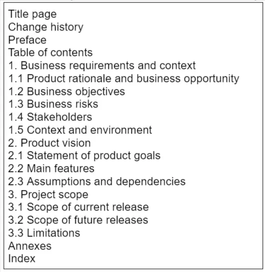 What is vision and scope document