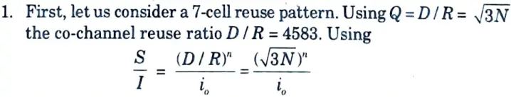 city if the path loss exponent is (a) n = 4, (b) n = 3 ? Assume that there are 6 co-channel cells 