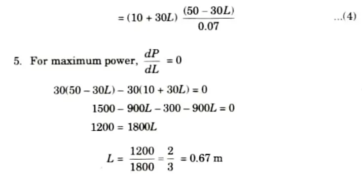 The DC are current has voltage - length characteristics as V = (10 + 30L) volts