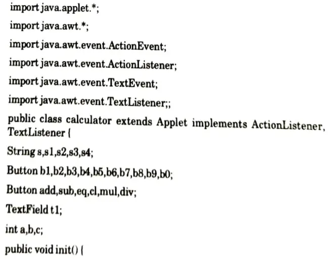 Write a Java program to create an applet and perform event handling on it