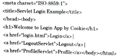  Write a servlet program for servlet login and logout using cookies