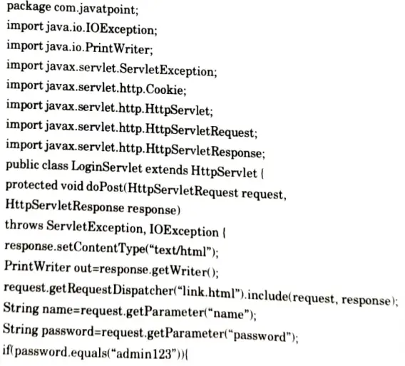  Write a servlet program for servlet login and logout using cookies