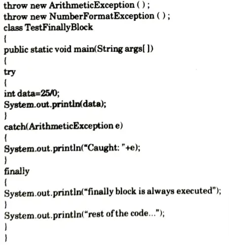 How exceptions are handled in java