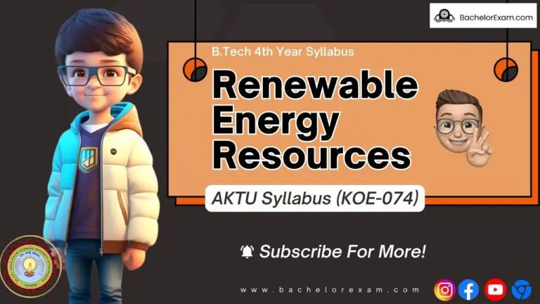 Btech Syllabus Renewable Energy Resources (KOE-074) Aktu