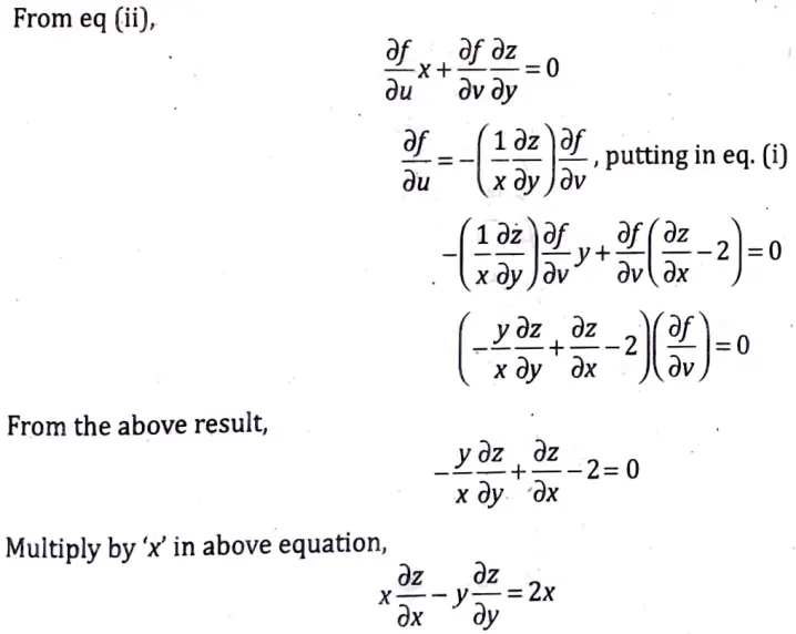 Show that f(x, y, z - 2x) = 0, satisfies under suitable conditions, the equation