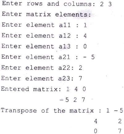 Why is an array called a data structure? Write a program to read a matrix of size mxn and print its transpose.   