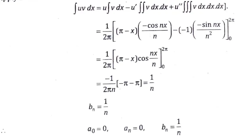 Obtain the Fourier series of in the interval (0, 2𝝅) and hence deduce 