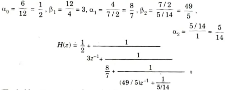 Realize the given H(z) for using ladder structure.