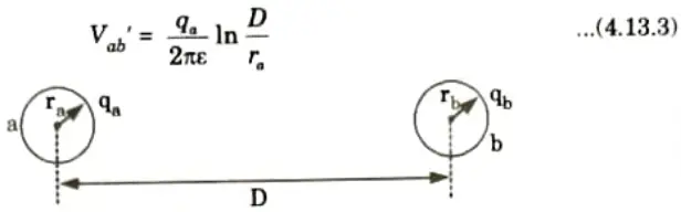 Derive expressions for the line-to-neutral capacitance and line-to-line capacitance of a single phase line. 