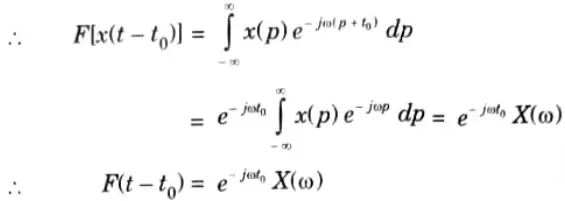 Find the Fourier transform of x(t-t0)