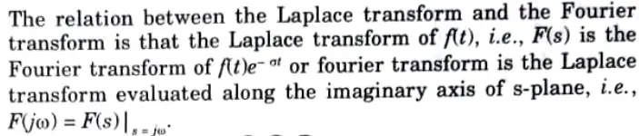 What is the relation between Laplace transform and Fourier transform ?