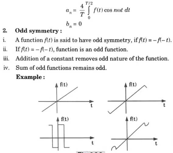 Define odd and even function. Also find Fourier coefficients for odd and even function.