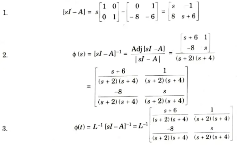 State properties of State Transition Matrix (STM), find out state transition matrix for