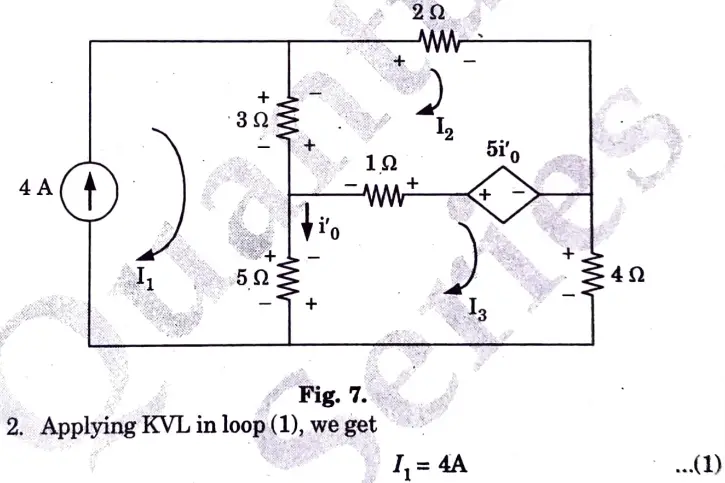 Find i0 in the circuit shown in the Fig. 6 using superposition