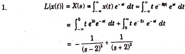 Find the laplace transform for the given signal and calculate the ROC.
