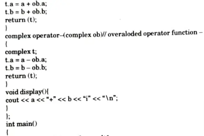 Write a program in C++ for binary operator overloading.  