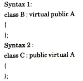Explain virtual base class with the help of an example.