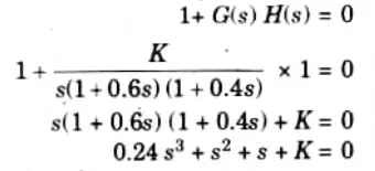 Explain the effect of pole location on stability of a system by suitable diagram, determine range of K and frequency of sustained oscillations for a given