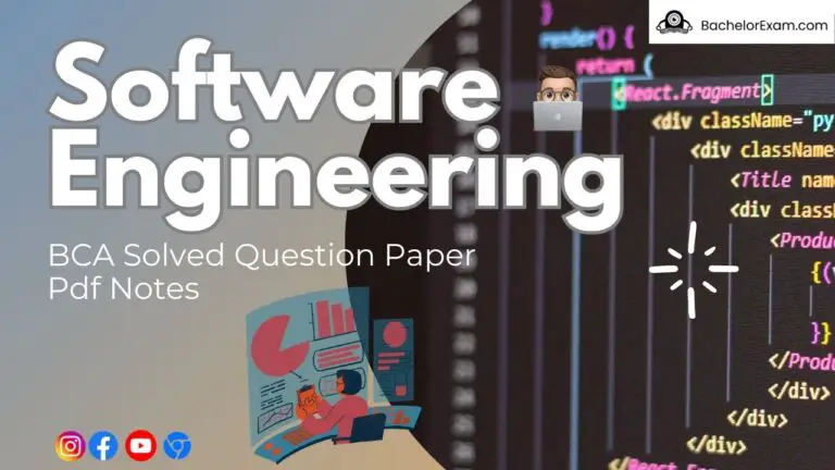 Software Engineering BCA Solved Question Paper Pdf Notes