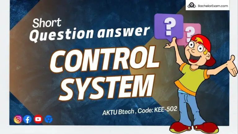 Btech Control System KEE-502 Aktu Short Question, Notes Pdf