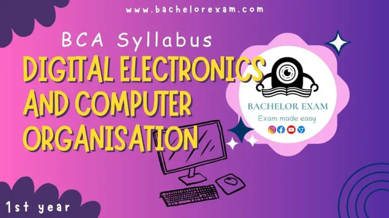 BCA Digital Electronics and Computer Organisation Syllabus 1st Year Pdf