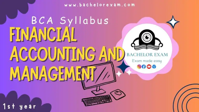 BCA Financial Accounting and Management 1st Year Syllabus Pdf