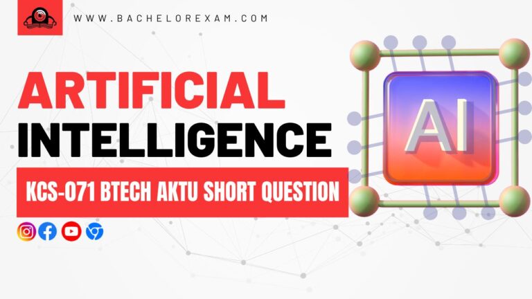 Artificial Intelligence KCS-071 Btech Aktu Short Question, Quantum Book Pdf