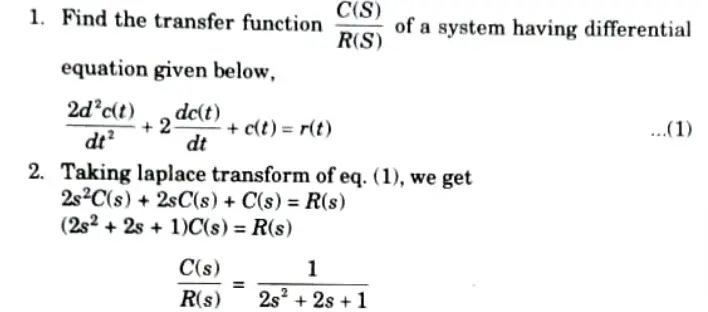 Define transfer function. Give an example for it. 