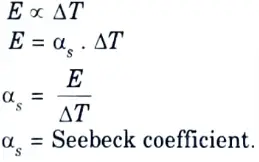 Define Seebeck coefficient.