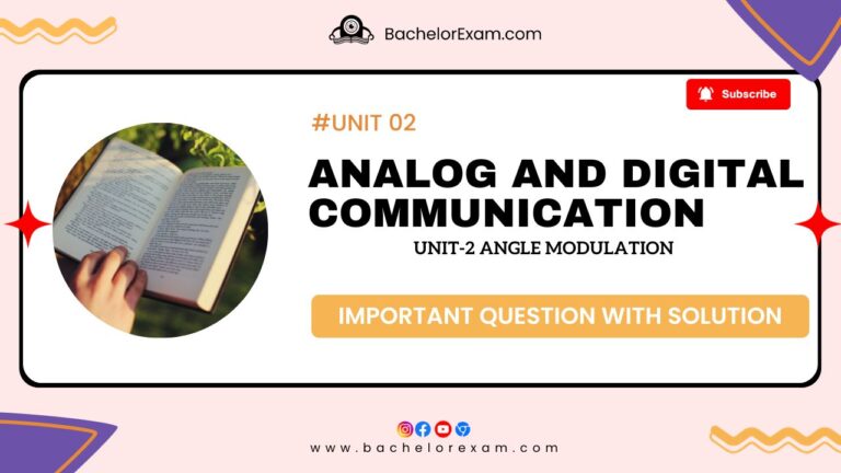(Aktu Btech) Analog and Digital Communication Important Unit-2 Angle Modulation